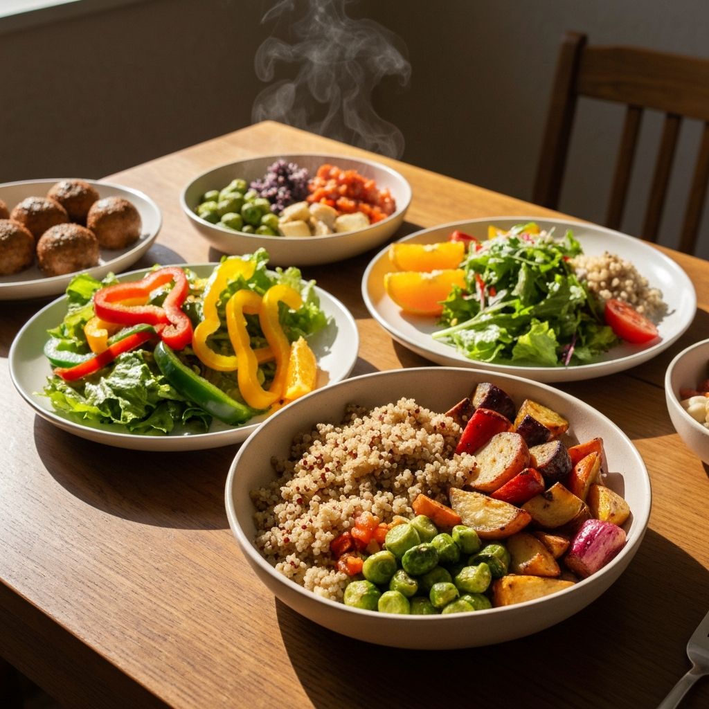 Healthy balanced meals supporting digestive wellness